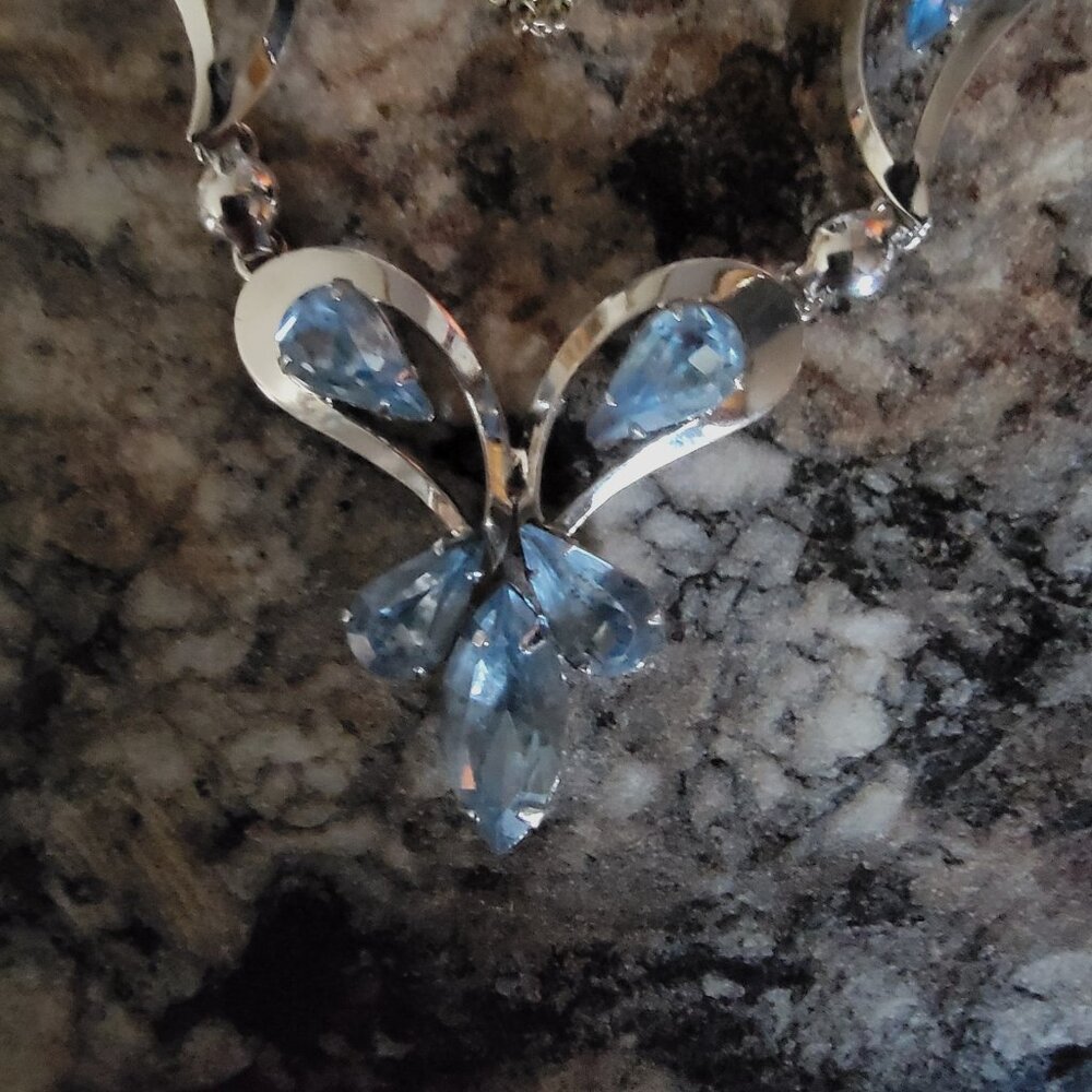 Vintage Titan Sterling Silver Floral Filigree Necklace and Earrings-1960s